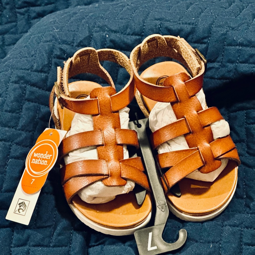 Wonder Nation Brown Gladiator Sandals- Toddler Girls